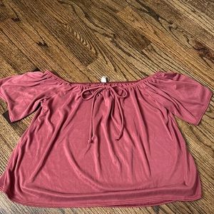 soft ribbed off the shoulder top